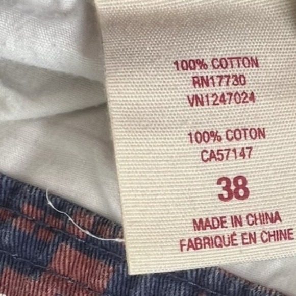 Mossimo Supply Co-Shorts-Men's 38x11 Cotton Flat Front Pockets Blue Rust Aztec - Picture 4 of 8